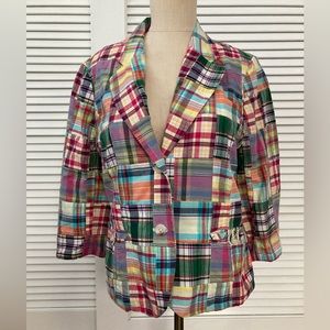 LL Bean cotton madras jacket